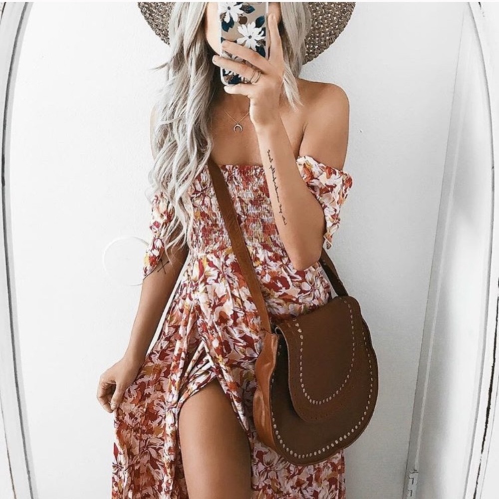 Floral Off-Shoulder Maxi Dress